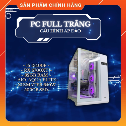 PC Full Trắng (13400f + rx 6700xt)