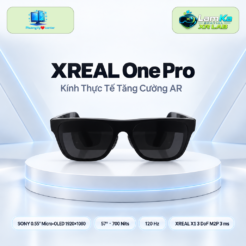 Kính AR XREAL One Pro màu đen trên nền công nghệ