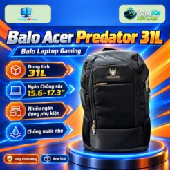 Balo Acer Predator 31L đặt trên đế tròn với nền công nghệ