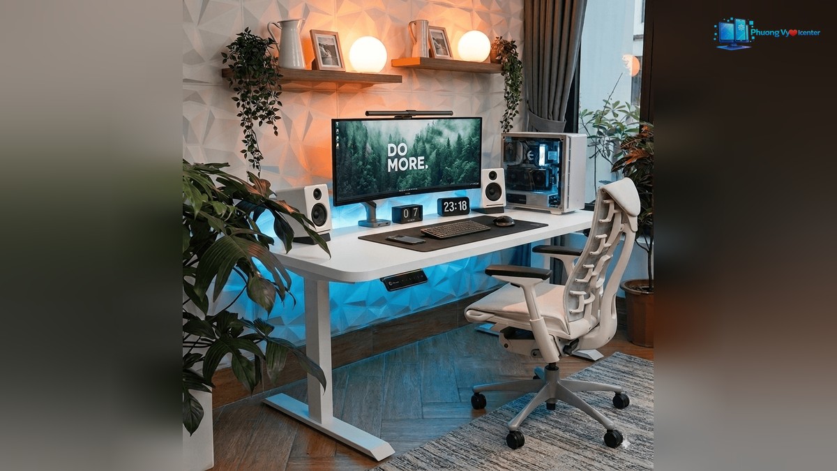 Bàn nâng hạ Manson Omni Desk trong hình giới thiệu sản phẩm