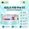 Bàn phím cơ AULA F99 Pro V1 White Purple trên đế tròn, nền công nghệ