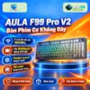 Bàn phím AULA F99 Pro V2 Polar Black trên đế tròn với nền công nghệ