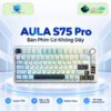 Bàn phím cơ Aula S75 Pro trên đế tròn trong không gian nền công nghệ