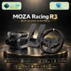 Bộ vô lăng MOZA R3 và bàn đạp SR-P Lite trên đế tròn với nền công nghệ
