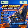 Buồng lái Art Cockpit AD12 trên đế tròn với phông nền công nghệ