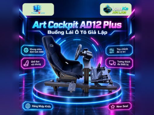Buồng lái Art Cockpit AD12 Plus trên đế tròn với phông nền công nghệ