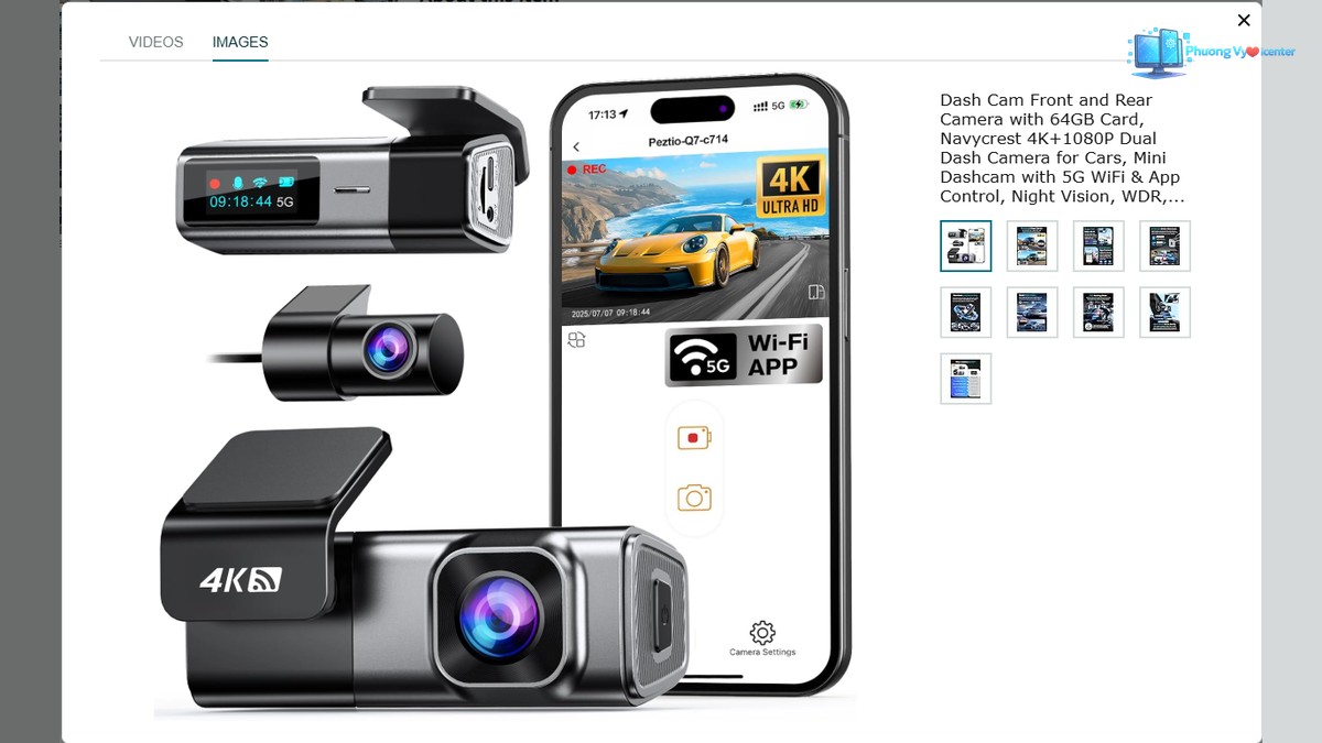 NAVYCREST Q7 với camera trước, camera sau và điện thoại hiển thị ứng dụng