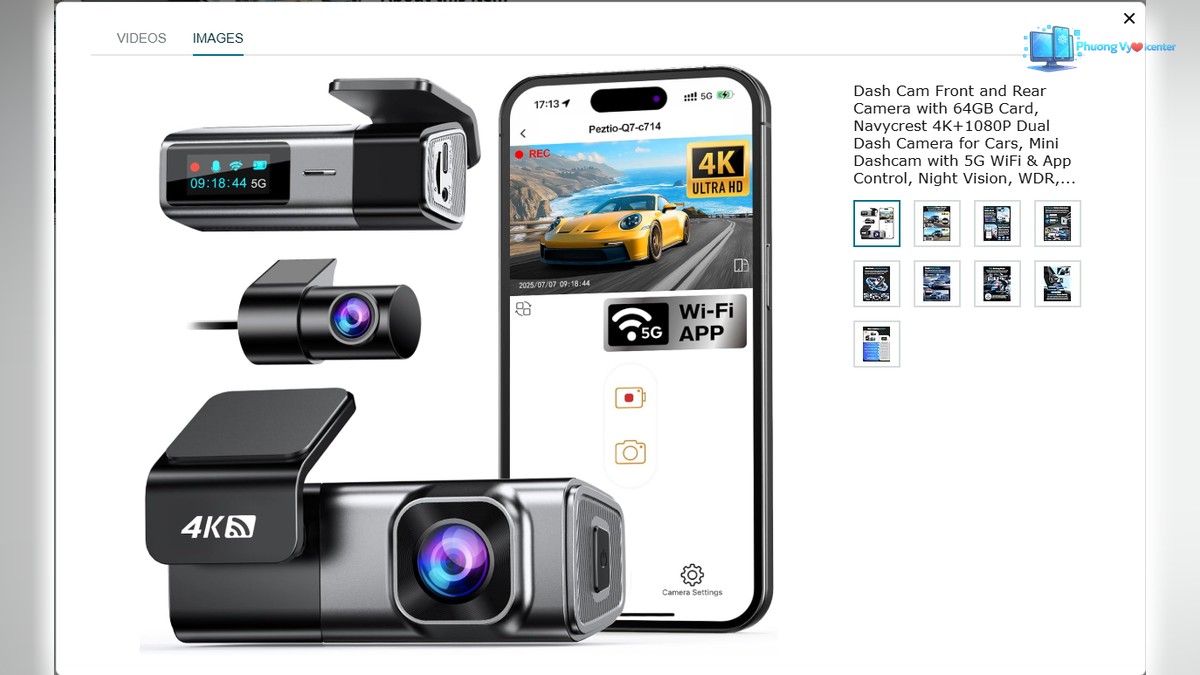 NAVYCREST Q7 với camera trước, camera sau và điện thoại hiển thị ứng dụng