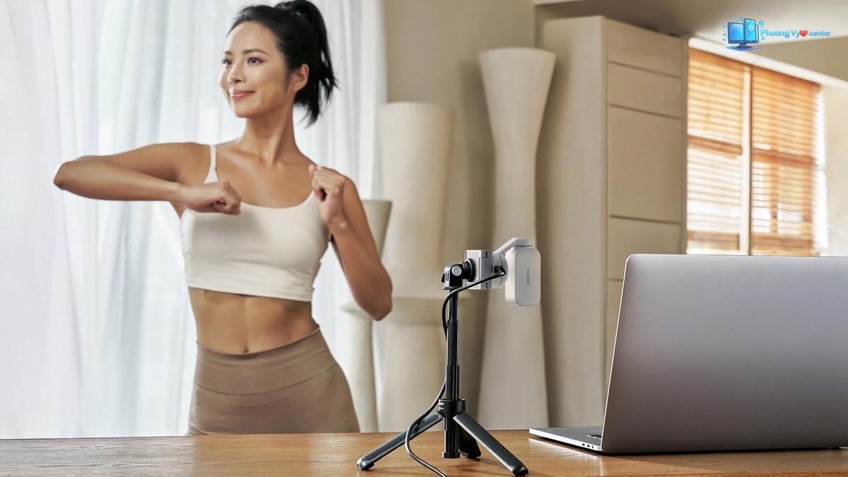 Webcam Insta360 Link 2 trong minh họa chế độ Privacy Mode