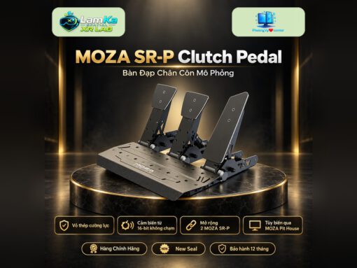 Bàn đạp chân côn MOZA SR-P Clutch Pedal trên đế tròn với nền công nghệ