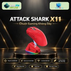 Chuột gaming ATTACK SHARK X11 trên đế tròn với nền công nghệ