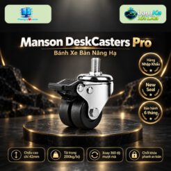 Bộ bánh xe Manson DeskCasters Pro trên đế tròn với nền công nghệ