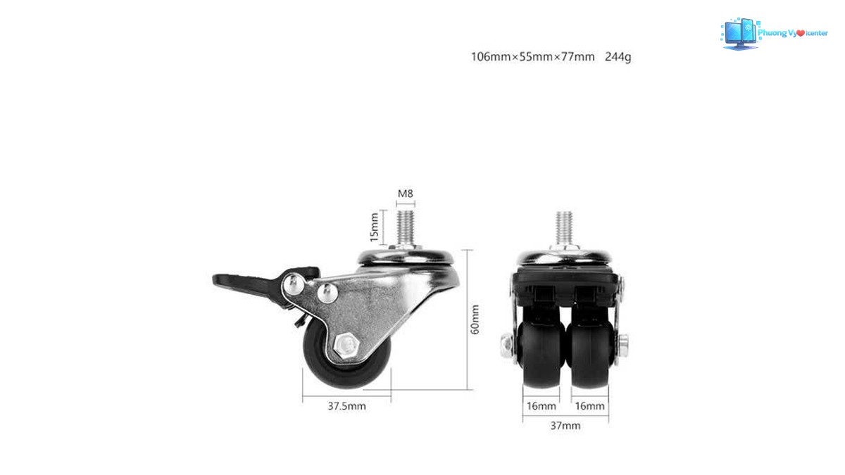 Bộ bánh xe Manson DeskCasters Pro lắp cho bàn nâng hạ