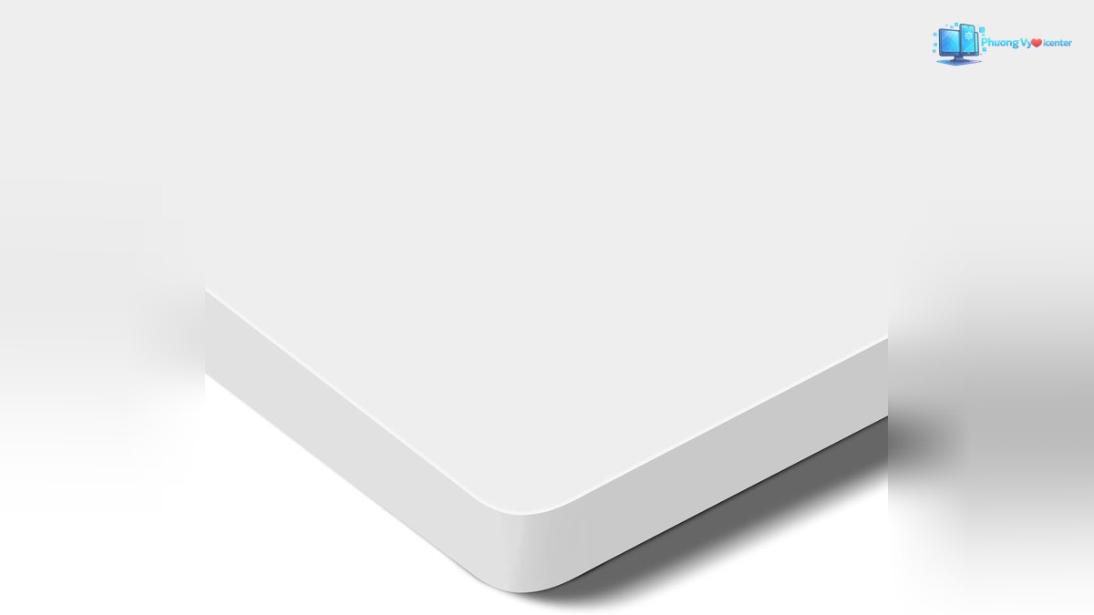 Mặt bàn MDF của Manson SmartDesk với các cạnh được bo tròn