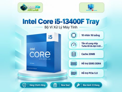 CPU Intel Core i5-13400F Tray trên đế tròn với nền công nghệ