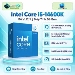 CPU Intel Core i5-14600K trên đế tròn với nền công nghệ
