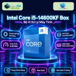 CPU Intel Core i5-14600KF Box trên đế tròn với nền công nghệ