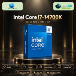 CPU Intel Core i7-14700K trên đế tròn với nền công nghệ