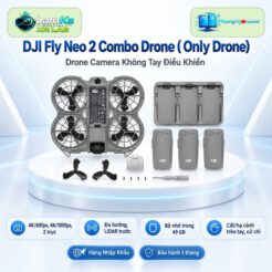 Drone camera DJI Neo 2 trên đế tròn với nền công nghệ