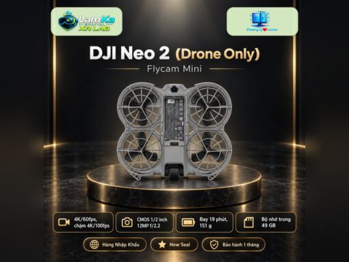 Flycam DJI Neo 2 trên đế tròn với nền công nghệ