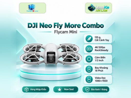 Flycam DJI Neo Fly More Combo trên đế tròn với nền công nghệ