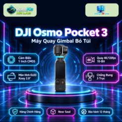 Máy quay DJI Osmo Pocket 3 Creator Combo trên đế tròn với nền công nghệ