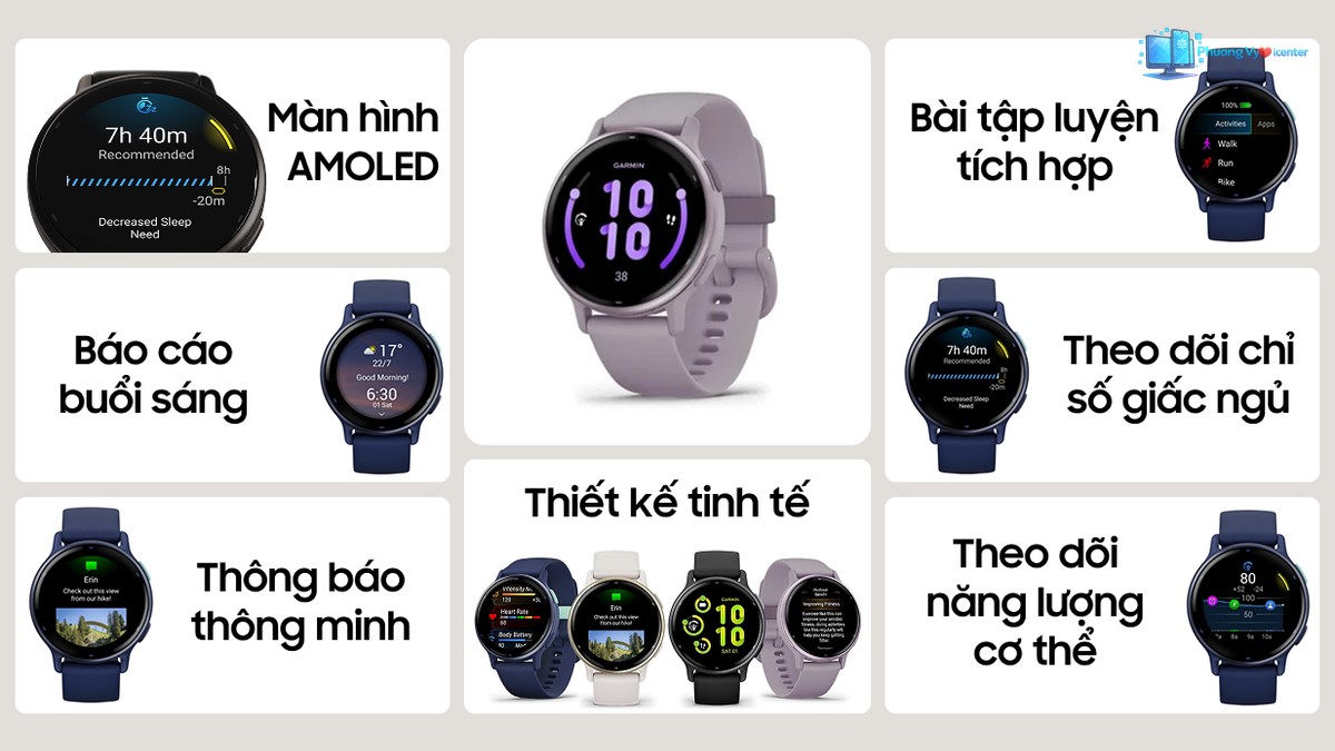 Đồng hồ thông minh Garmin Vivoactive 5 trong hình minh họa sản phẩm