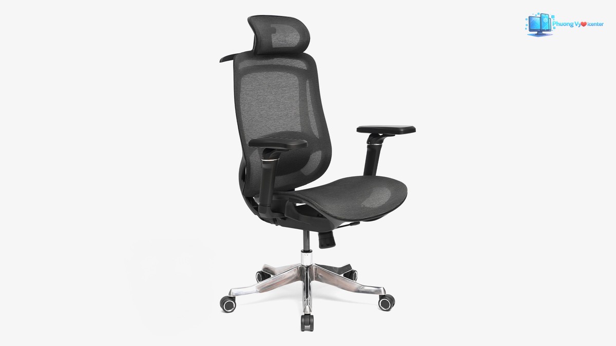 Ghế HyperWork Airy Pro màu đen với tùy chọn kê tay 6D