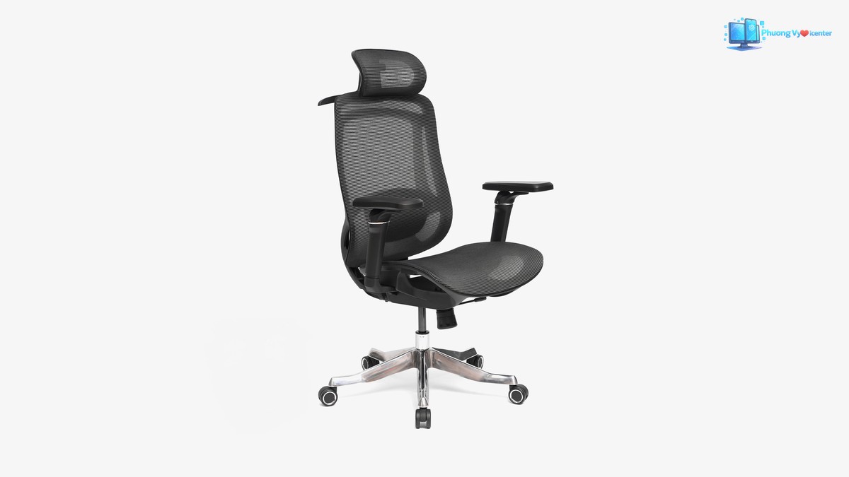 Ghế HyperWork Airy Pro màu đen với tùy chọn kê tay 6D