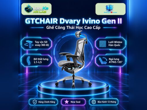 Ghế Công Thái Học Shihoo Gtchair Dvary Ivino Gen II – Chính Hãng – Bảo Hành 5 năm