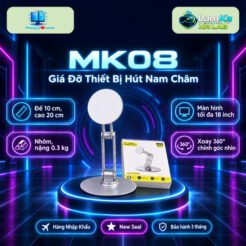 Giá đỡ nam châm MK08 trên đế trưng bày tròn với nền công nghệ