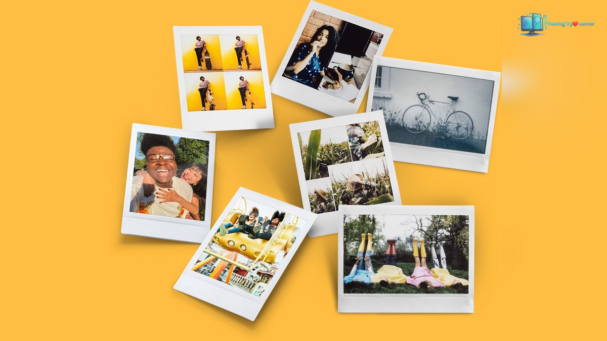 Phim Fujifilm Instax Mini trong hình minh họa các định dạng phim Instax