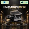 Đế vô lăng MOZA R9 V3 đặt trên đế tròn với nền công nghệ