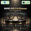 Kính AI phiên dịch INMO GO3 đặt trên đế tròn với nền công nghệ