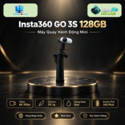 Máy quay Insta360 GO 3S 128GB Black trên đế tròn với nền công nghệ
