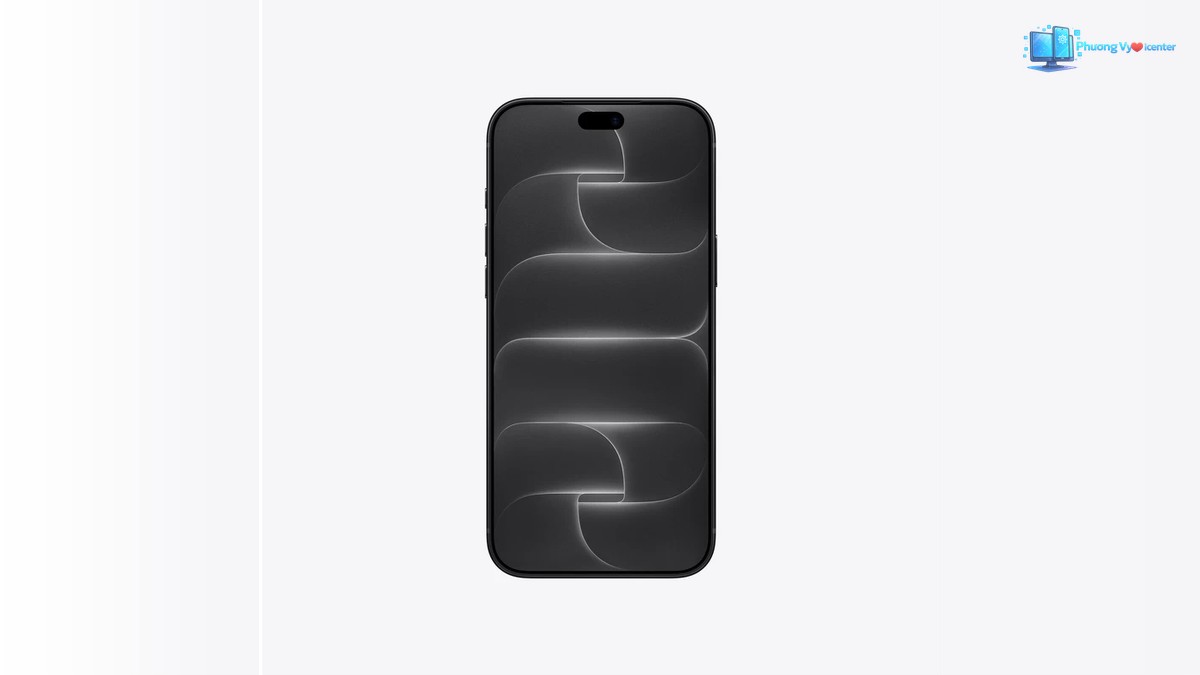 Apple iPhone 18 Pro màu đen nhìn từ mặt trước với hình nền tối