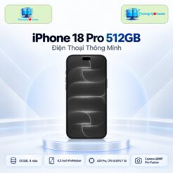 Điện thoại Apple iPhone 18 Pro 512GB trên đế tròn với nền công nghệ