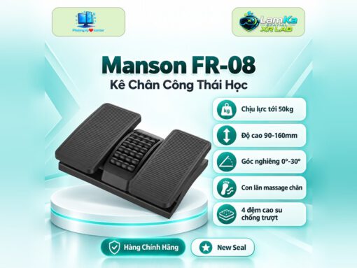 Kê chân Manson FR-08 màu đen trên đế tròn, nền công nghệ