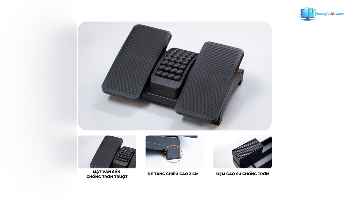 Manson FR-08 chụp tổng thể, kèm ảnh nhỏ về mặt kê, đế và đệm cao su