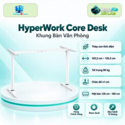 Khung bàn văn phòng HyperWork Core Desk trên đế tròn, nền công nghệ