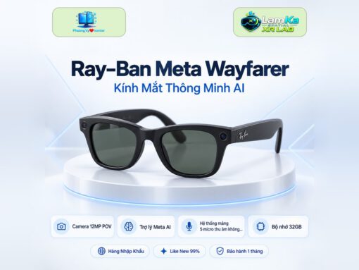 Kính thông minh Ray-Ban Meta Wayfarer kiểu dáng Wayfarer trên nền trắng