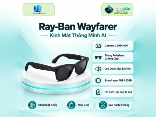 Kính AI Ray-Ban Meta Wayfarer Matte Black tròng Polarized Gradient Graphite