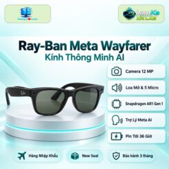 Kính AI Ray-Ban Meta Wayfarer gọng Matte Clear trên nền trắng