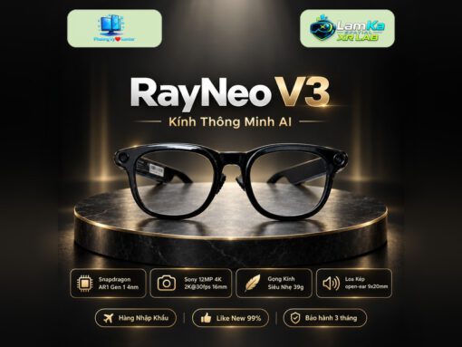 Kính thông minh RayNeo V3 gọng đen nhìn chính diện