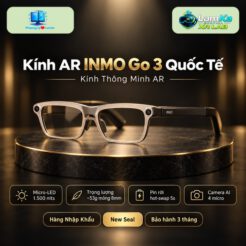 Kính AR INMO Go 3 trên đế tròn với phông nền công nghệ