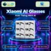 Kính thông minh Xiaomi AI Glasses trên đế tròn với phông nền công nghệ