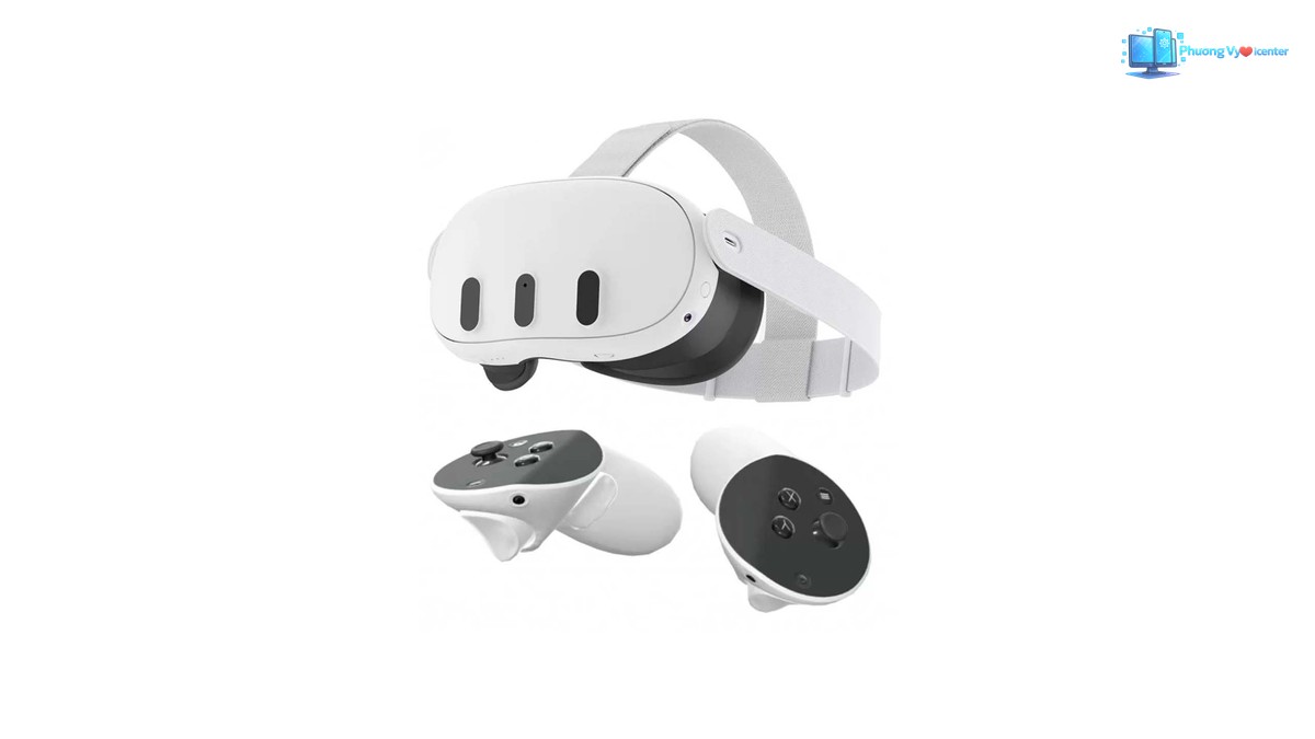 Kính thực tế ảo Meta Quest 3 512GB màu trắng, mặt trước thân kính