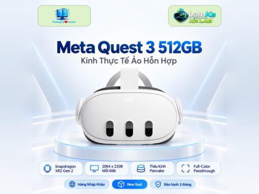 Kính thực tế ảo Meta Quest 3 512GB màu trắng trên nền sáng