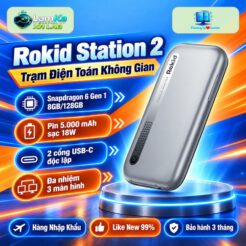 Bộ xử lý Rokid Station 2 trên đế tròn với nền công nghệ