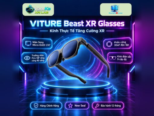 Kính XR VITURE Beast trên đế tròn với phông nền công nghệ